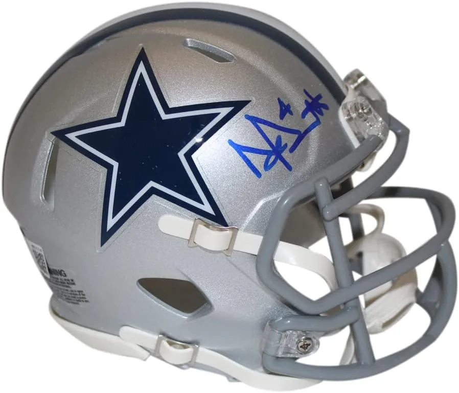 Dak Prescott Autographed Dallas Cowboys Speed Mini Helmet Beckett