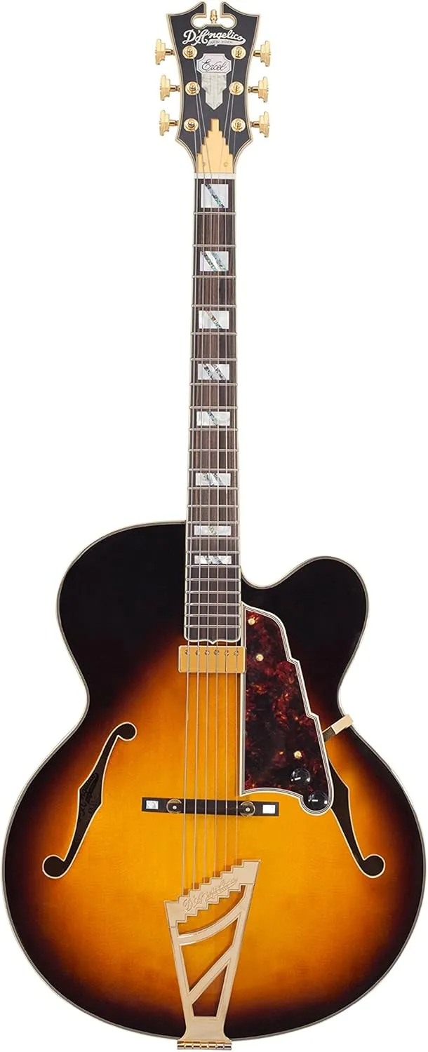 D'Angelico Excel EXL-1 Hollow-Body Electric Guitar w/ Stairstep Tailpiece & Case - Vintage Sunburst