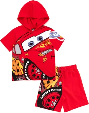 Disney Hooded T-Shirt and French Terry Shorts Outfit Set Toddler to Big Kid Sizes (2T - 10-12)