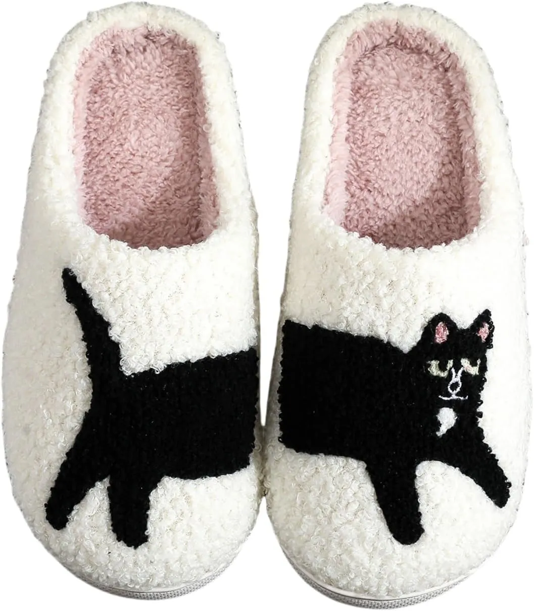 Dog Cat Slippers Plush Animal Pet Comfortable Winter Women Men Soft Non-slip