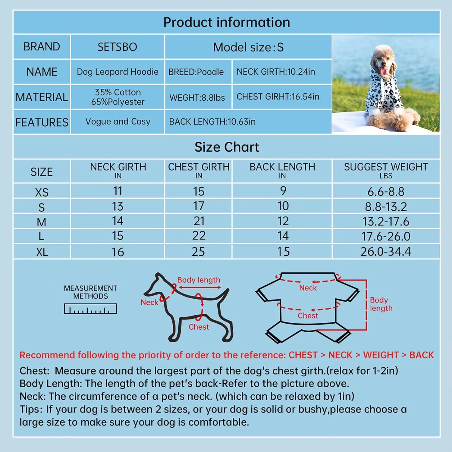 Dog Leopard Hooded Sweatshirt with Hat, Dogs Clothes Lightweight Puppy Hoodie for Small Dog Cat, Doggy Hoody Outfits Cat Apparel
