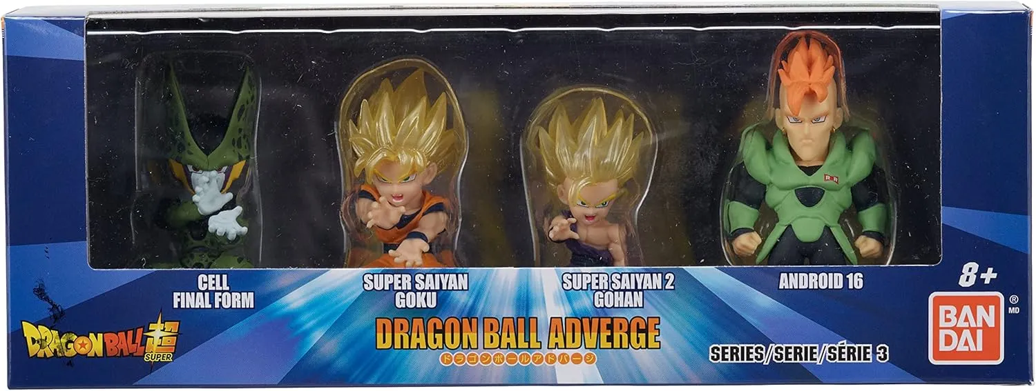 Dragon Ball Super Adverge Set 6 - SS Goku, SS 2 Gohan, Cell, Android 16 - Bandai Collectible Toy Figures Box Set