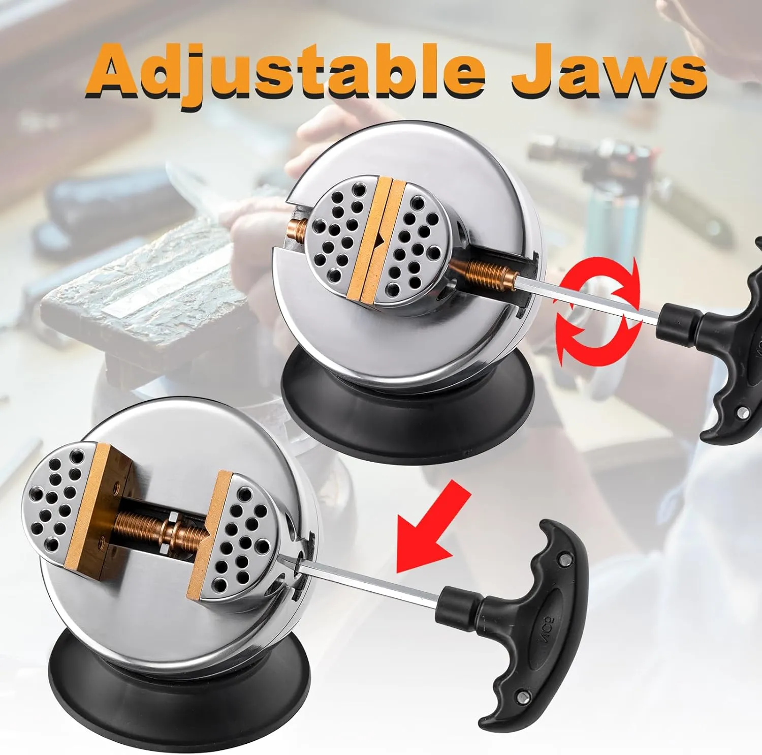 DZQ Ball Vise 4" Engraving Setting Tool 360°Rotation Professional Ball Vise 36PCS Attachment Jewelry Engraving Block Tools Standard Block