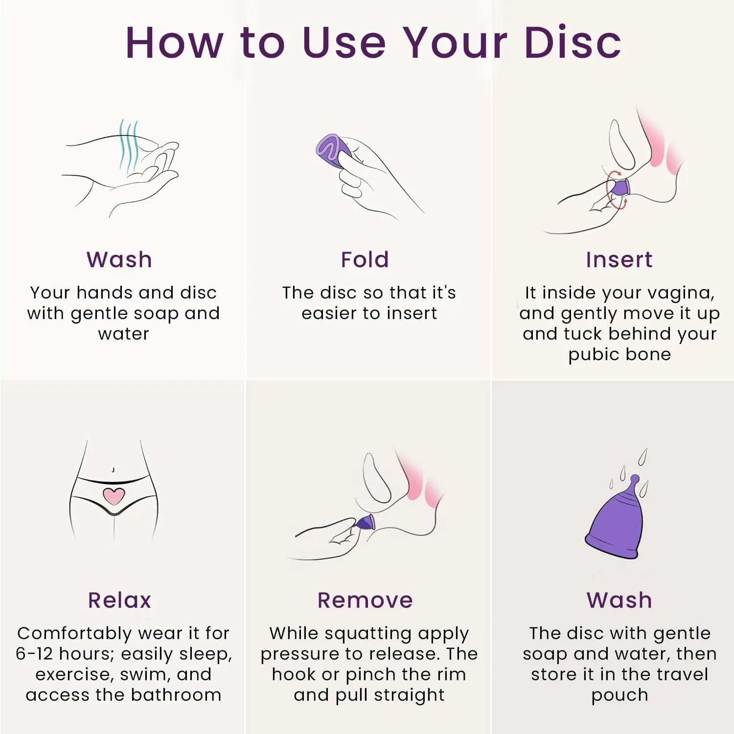EcoBlossom Menstrual Cup Kit - Tampon, Pad, and Disc Alternative Product - Wear for 12 Hours - Reusable Period Cup/Copa Designed with Soft Flexible Medical-Grade Silicone (Small & Large)