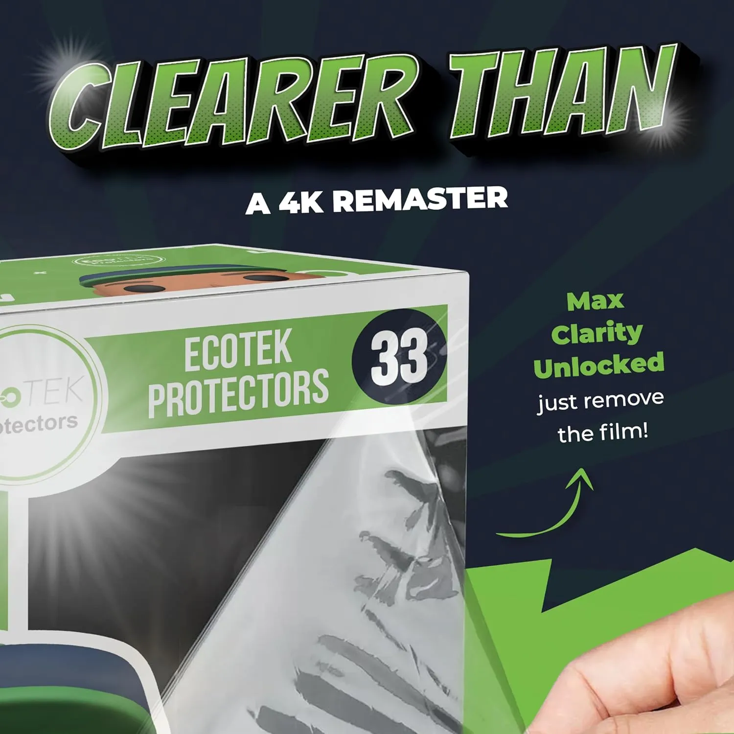 EcoTEK Protectors, 100-Pack Protective Cases Fits 4" Display Figures – Scratch-Resistant, Strong, Crystal Clear Acid-Safe Display Case for Action Figures, Toys, and Collectibles