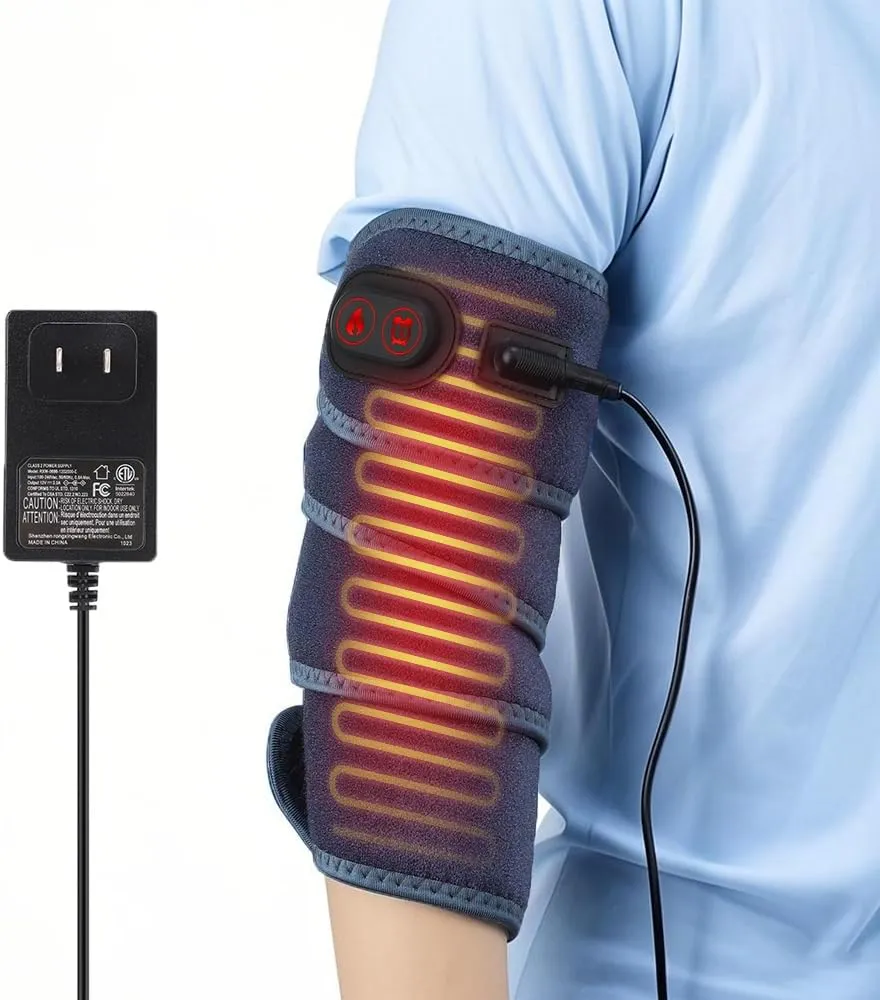 Electric Elbow Heated Pad Wrap, Arm Heating Pads Sleeve for Multiple Body Areas, Heated Brace for Elbow Arm Ankle Knee Legs Wrist, 4 Heat Modes, 3 Timing, Blue