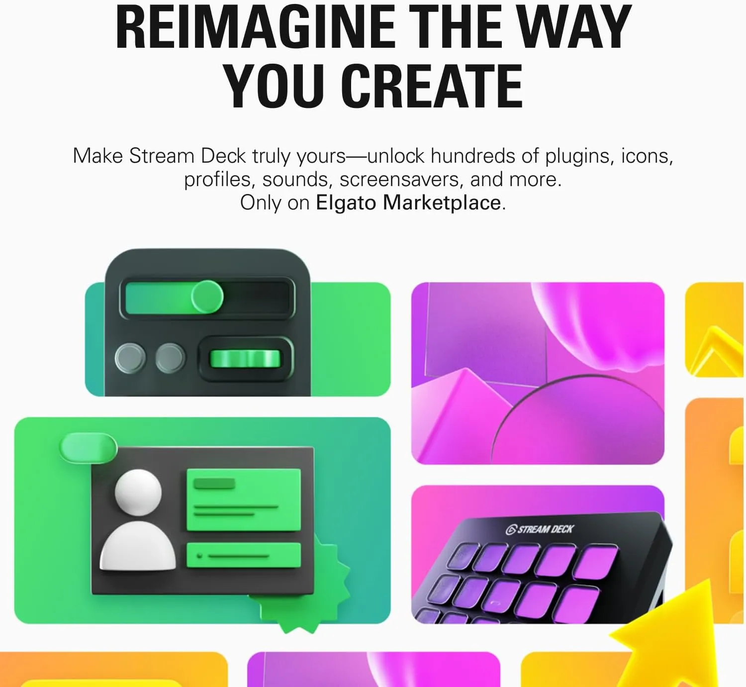 Elgato Stream Deck   White - Works great with Adobe Apps - Photoshop, Illustrator, Premiere Pro & More - 4 Dials, 8 Customizable Keys - Get 2 Months of Adobe Creative Cloud - Works with Mac & PC