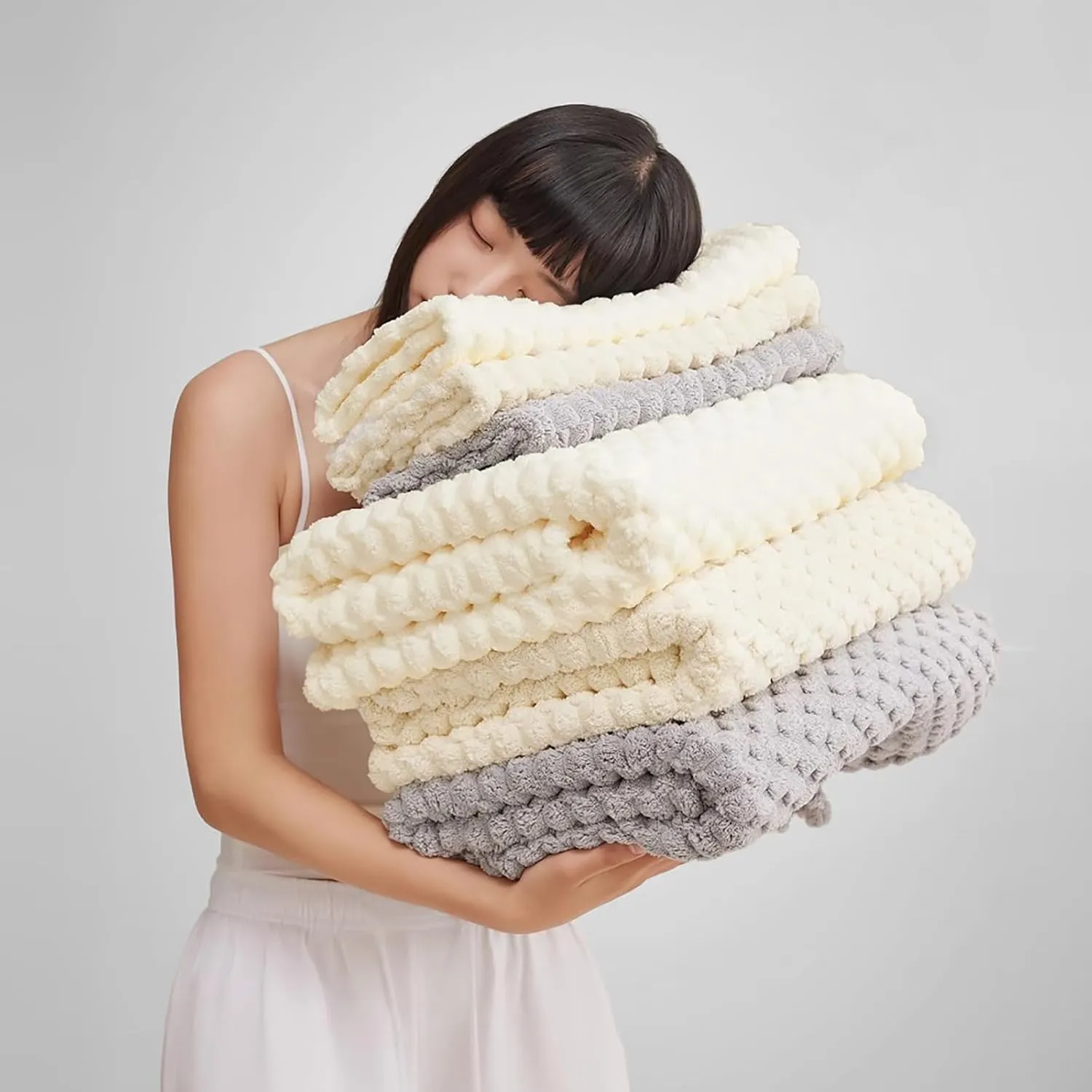 Extra Large Bath Towel Set of 6 (40"x80"),Oversized Bath Sheet Super Soft Highly Absorbent Microfibers Quick Dry Luxury Shower Towel for Bathroom Spa Gym Hotel Yoga (Cream, 6Piece)