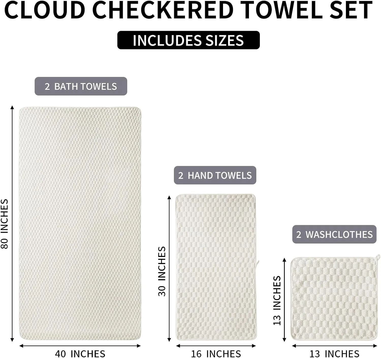 Extra Large Bath Towel Set of 6 (40"x80"),Oversized Bath Sheet Super Soft Highly Absorbent Microfibers Quick Dry Luxury Shower Towel for Bathroom Spa Gym Hotel Yoga (Cream, 6Piece)
