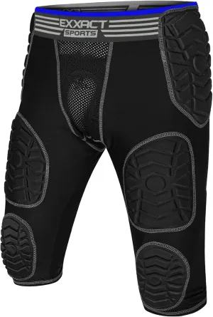 Exxact Sports Combat 7-Pad Youth Football Girdle with Cup Pocket, Padded Compression Shorts with Integrated Pads, Boys Girdle Football