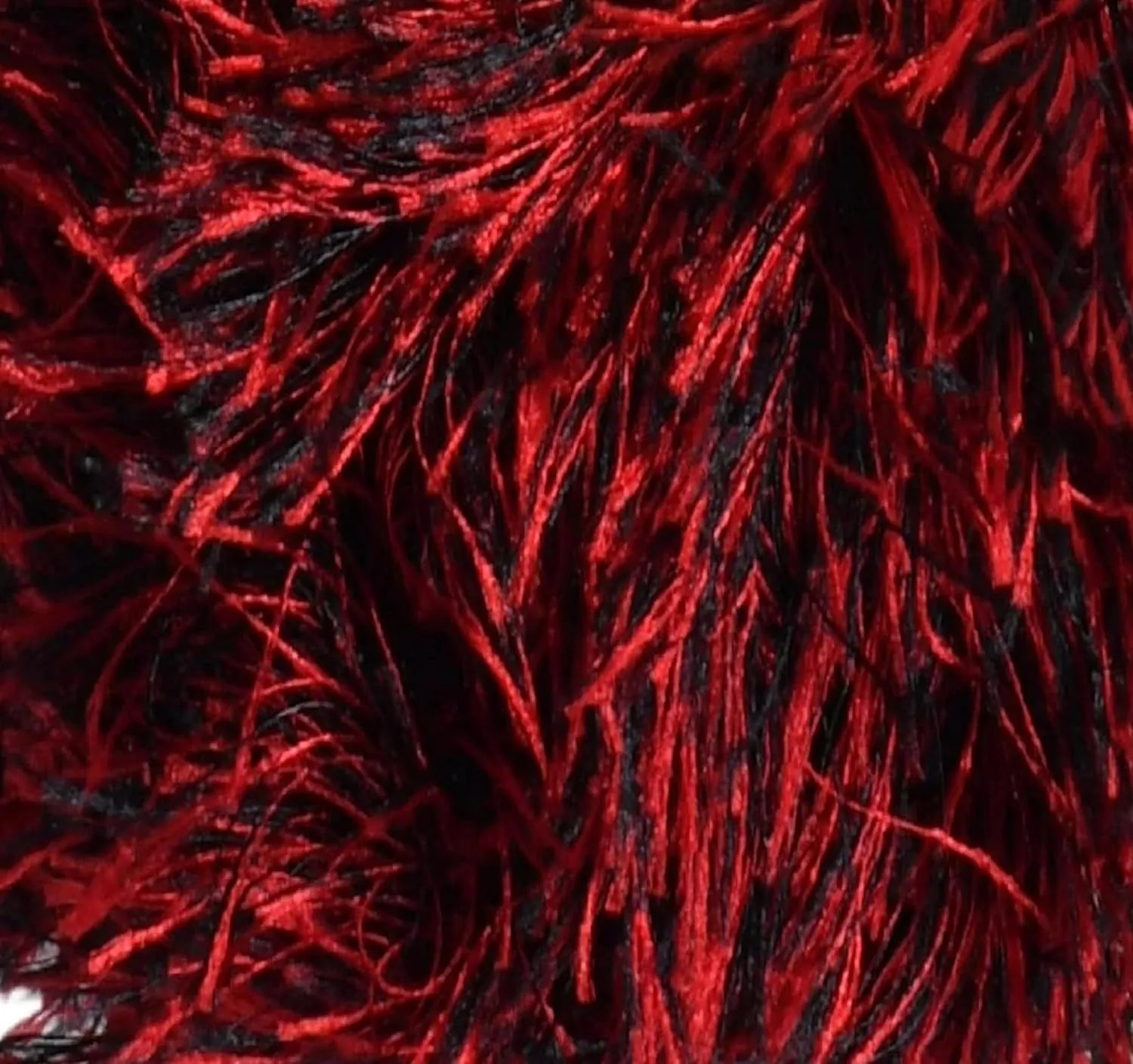 Eyelash Fun Fur Yarn Premium 100% Polyester 164 Yds (150 Mt), 3.53 Oz (100 Gr) Colorful Crochet Yarn Dıy Hand Knitting (Black Red, 3 Skein)
