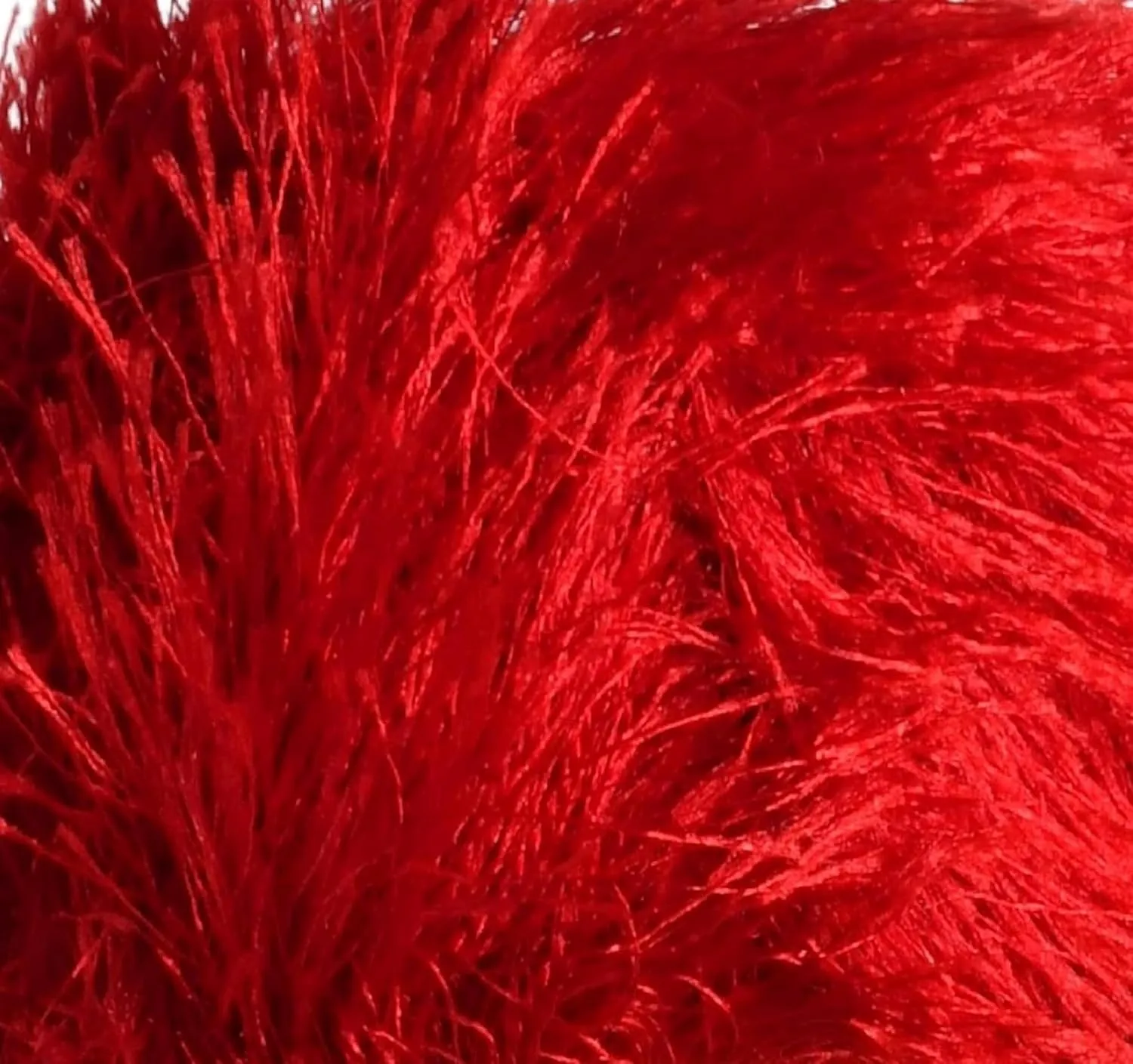 Eyelash Fun Fur Yarn Premium 100% Polyester 164 Yds (150 Mt), 3.53 Oz (100 Gr) Colorful Crochet Yarn Dıy Hand Knitting. (Red, 3 Skein)
