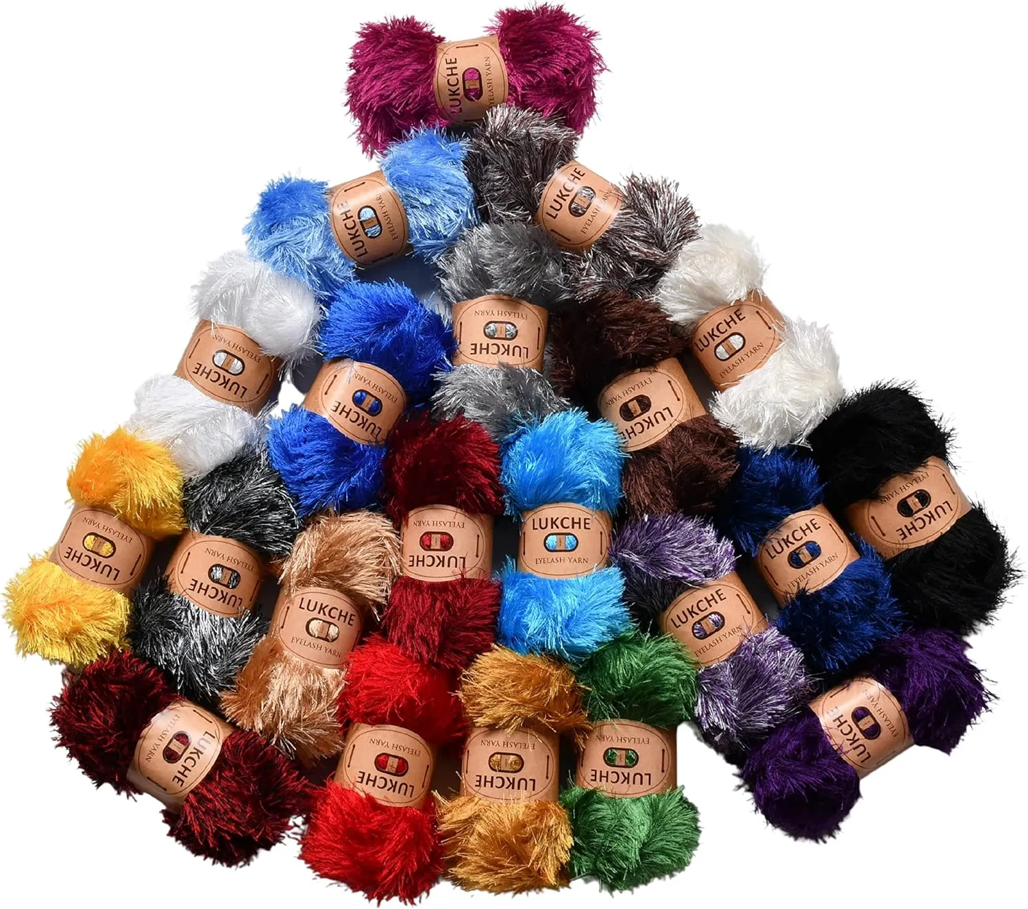 Eyelash Fun Fur Yarn Premium 100% Polyester 164 Yds (150 Mt), 3.53 Oz (100 Gr) Colorful Crochet Yarn Dıy Hand Knitting. (Red, 3 Skein)