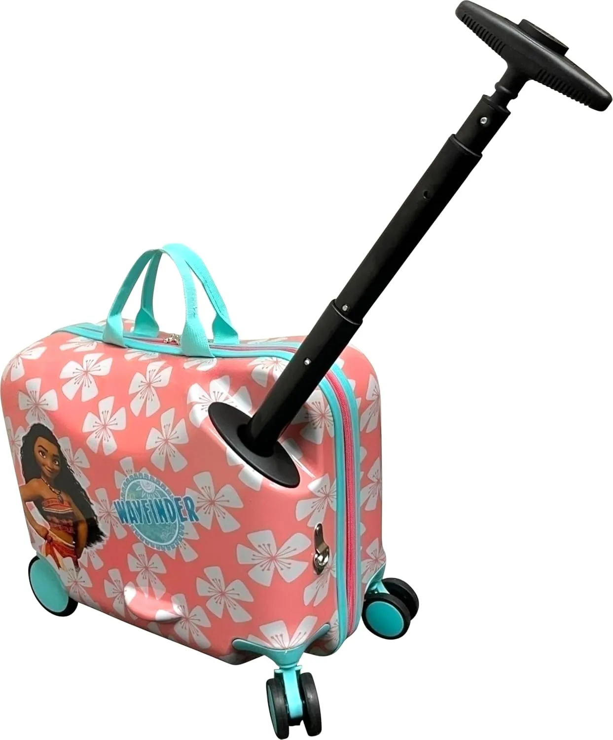 Fast Forward Ride-On 18" Suitcase For Kids/Tow-Along Toddler Carry-On Luggage With Wheels (Moana)