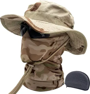Fishing Hat Boonie Hat Tactical hat Camo Hats Balaclava Headband Glasses Set for Outdoor Sport Unisex