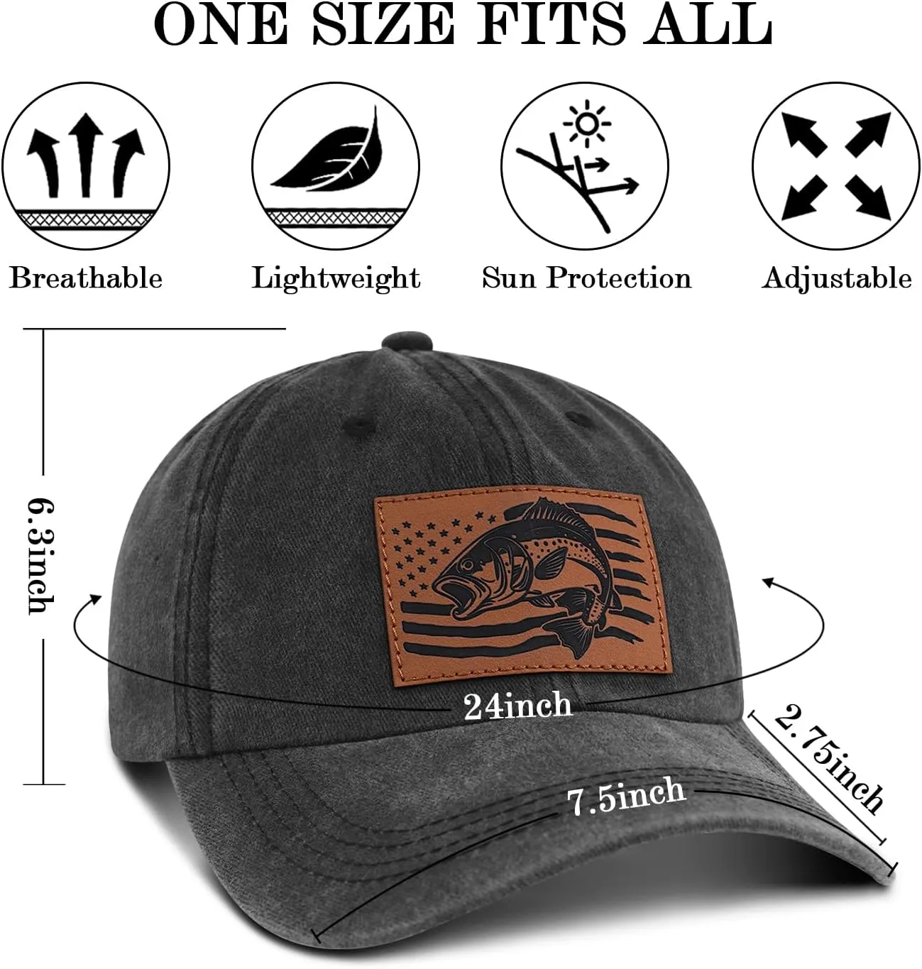 Fishing Hat for Men, Fishing Hat Gifts for Fisherman, Fathers Day Hat Gift for Men, Birthday Gift for Dad