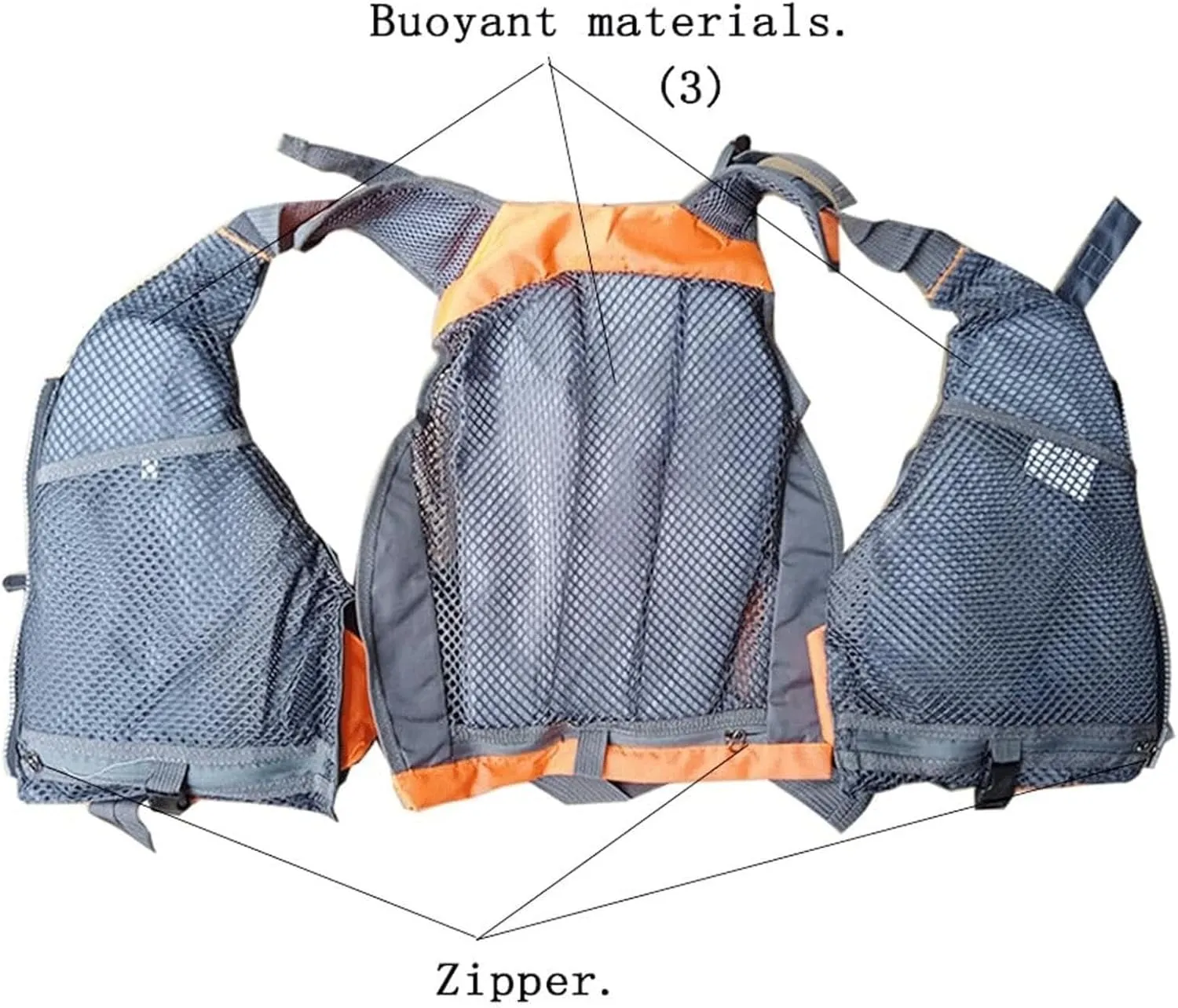 Fly Fishing Vest with Leg Straps, Adjustable Waistband, Zipper for Boating Fishing Surfing