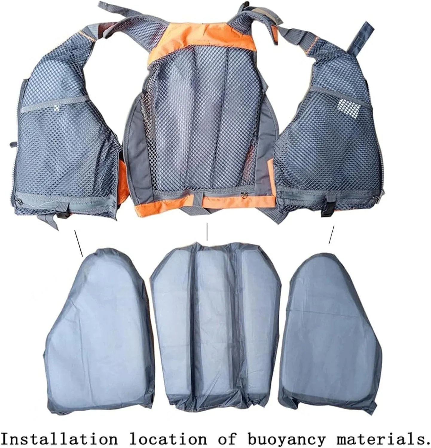 Fly Fishing Vest with Leg Straps, Adjustable Waistband, Zipper for Boating Fishing Surfing