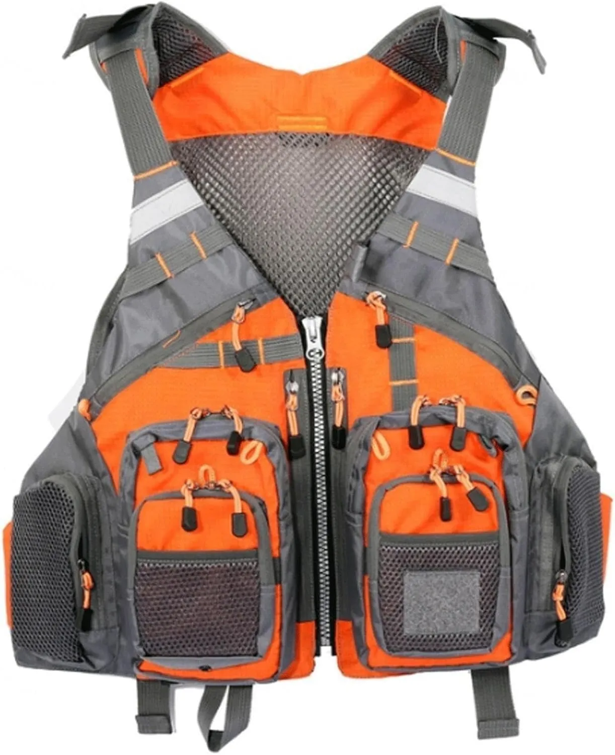 Fly Fishing Vest with Leg Straps, Adjustable Waistband, Zipper for Boating Fishing Surfing