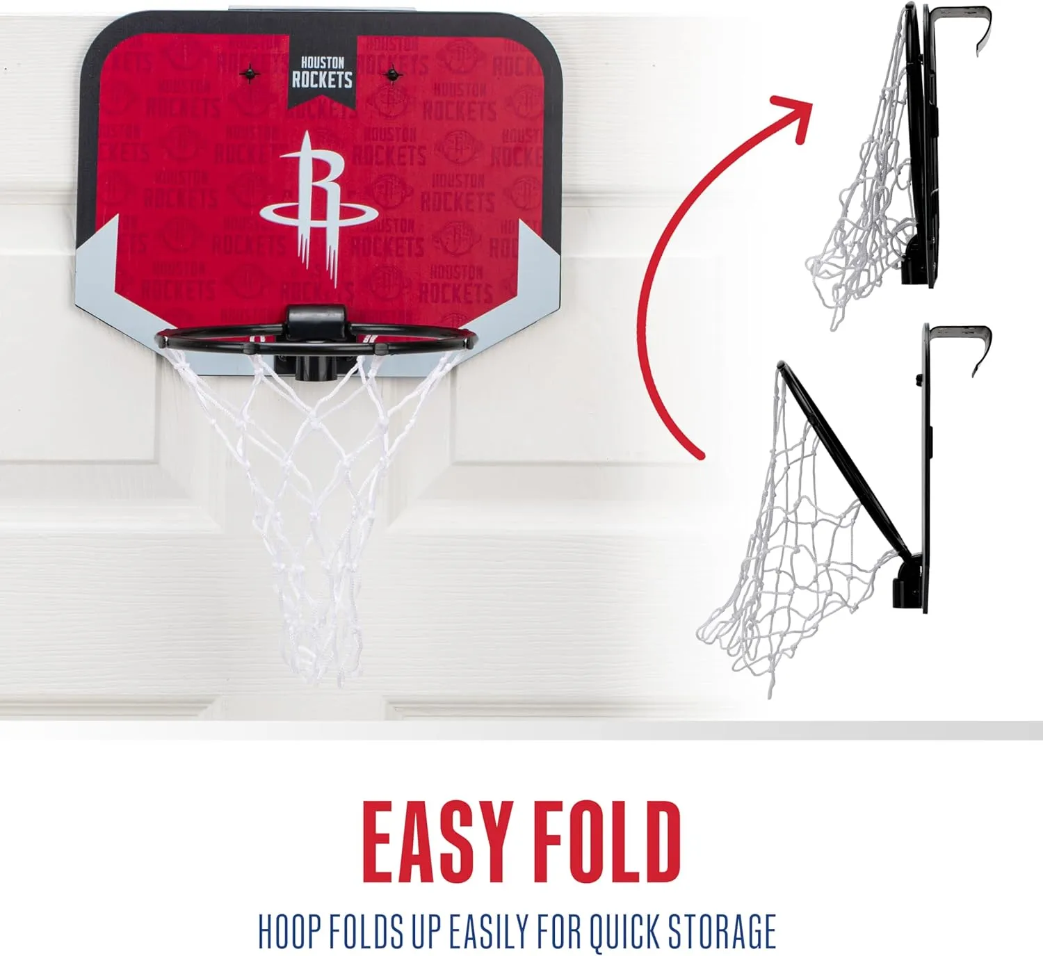 Franklin Sports NBA Team Over The Door Basketball Hoop - Kids Indoor Mini Basketball Hoop with Basketball - NBA Fan Shop Mini Hoop for Bedroom & Office