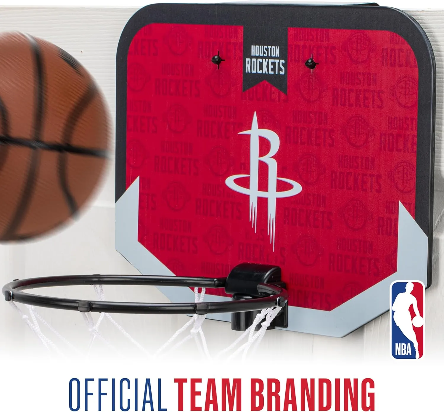 Franklin Sports NBA Team Over The Door Basketball Hoop - Kids Indoor Mini Basketball Hoop with Basketball - NBA Fan Shop Mini Hoop for Bedroom & Office