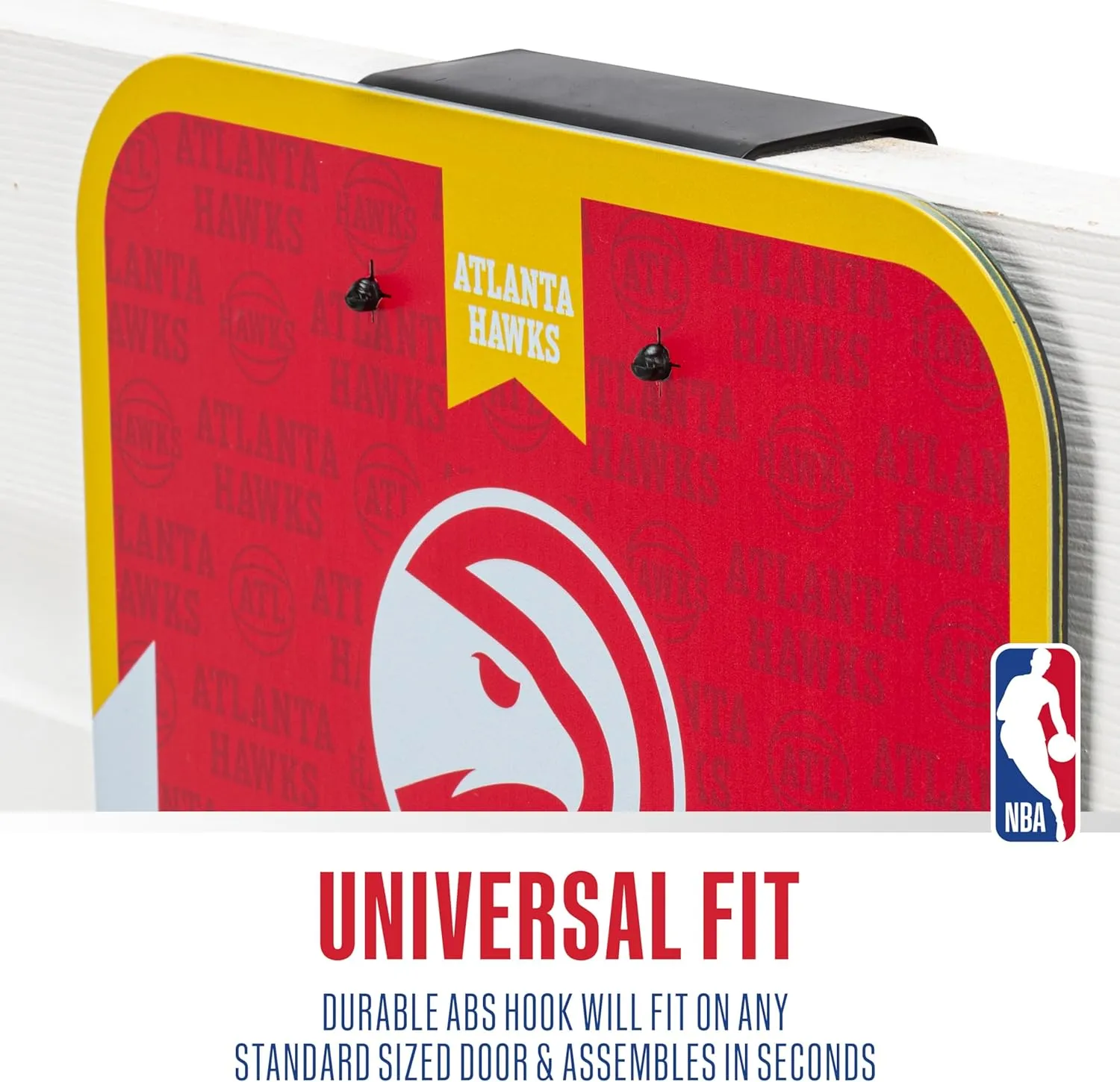 Franklin Sports NBA Team Over The Door Basketball Hoop - Kids Indoor Mini Basketball Hoop with Basketball - NBA Fan Shop Mini Hoop for Bedroom & Office