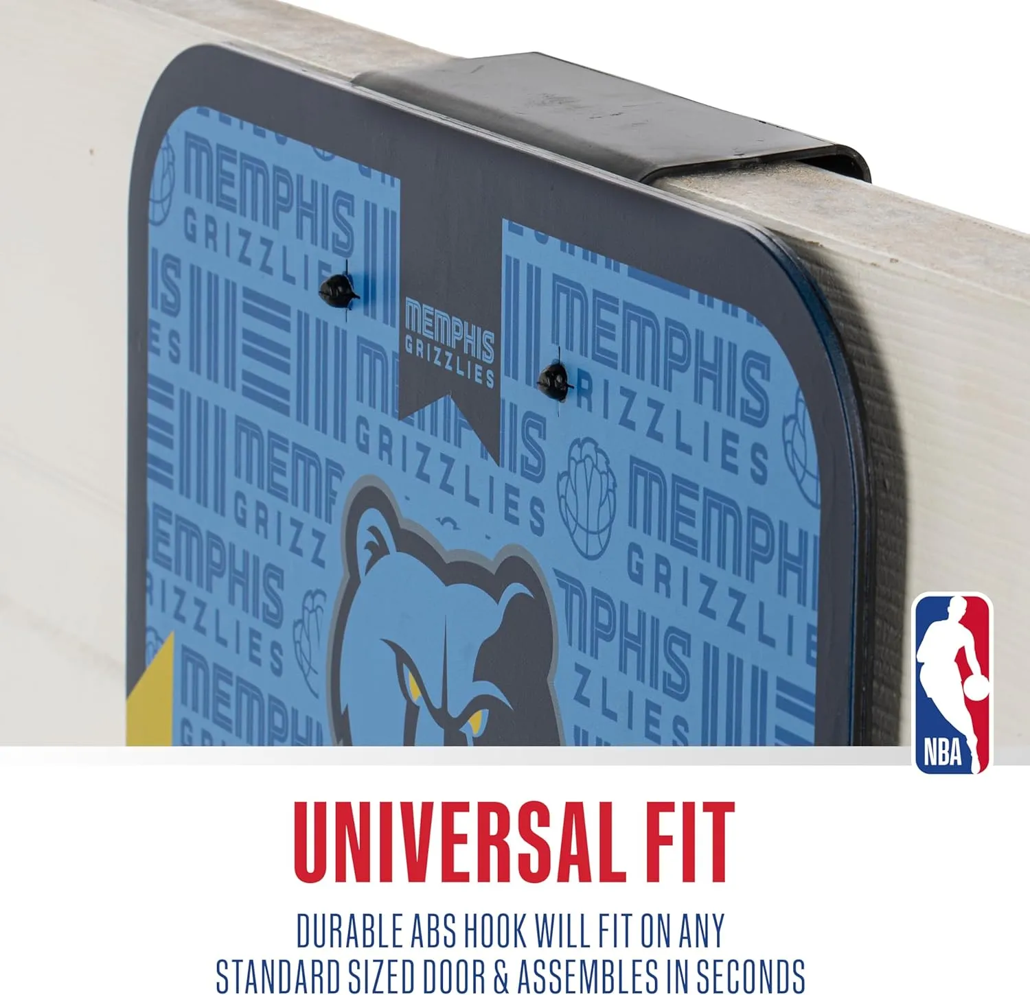 Franklin Sports NBA Team Over The Door Basketball Hoop - Kids Indoor Mini Basketball Hoop with Basketball - NBA Fan Shop Mini Hoop for Bedroom & Office