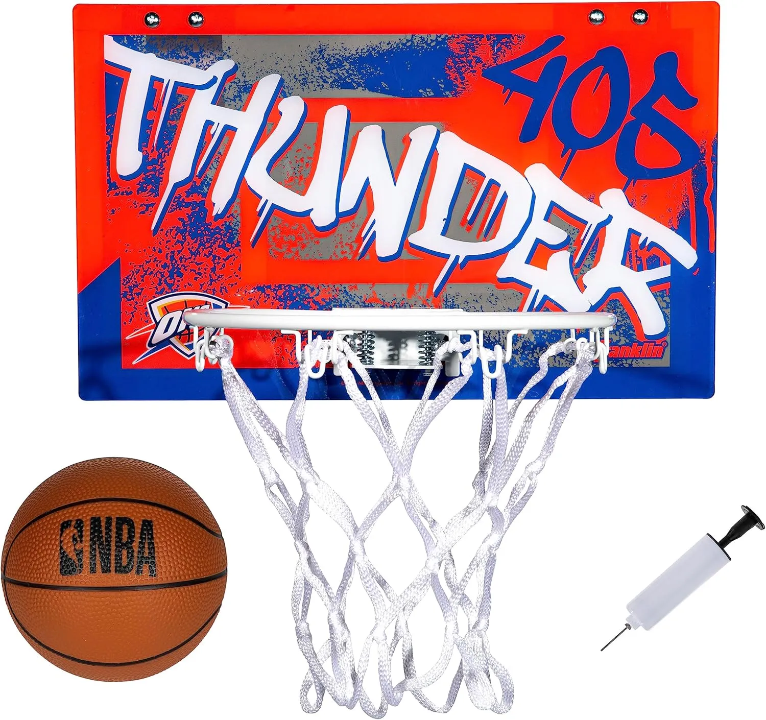 Franklin Sports NBA Team Over the Door Basketball Hoops - Kids Indoor Mini Basketball Hoop   Ball Set - NBA Fan Mini Hoops