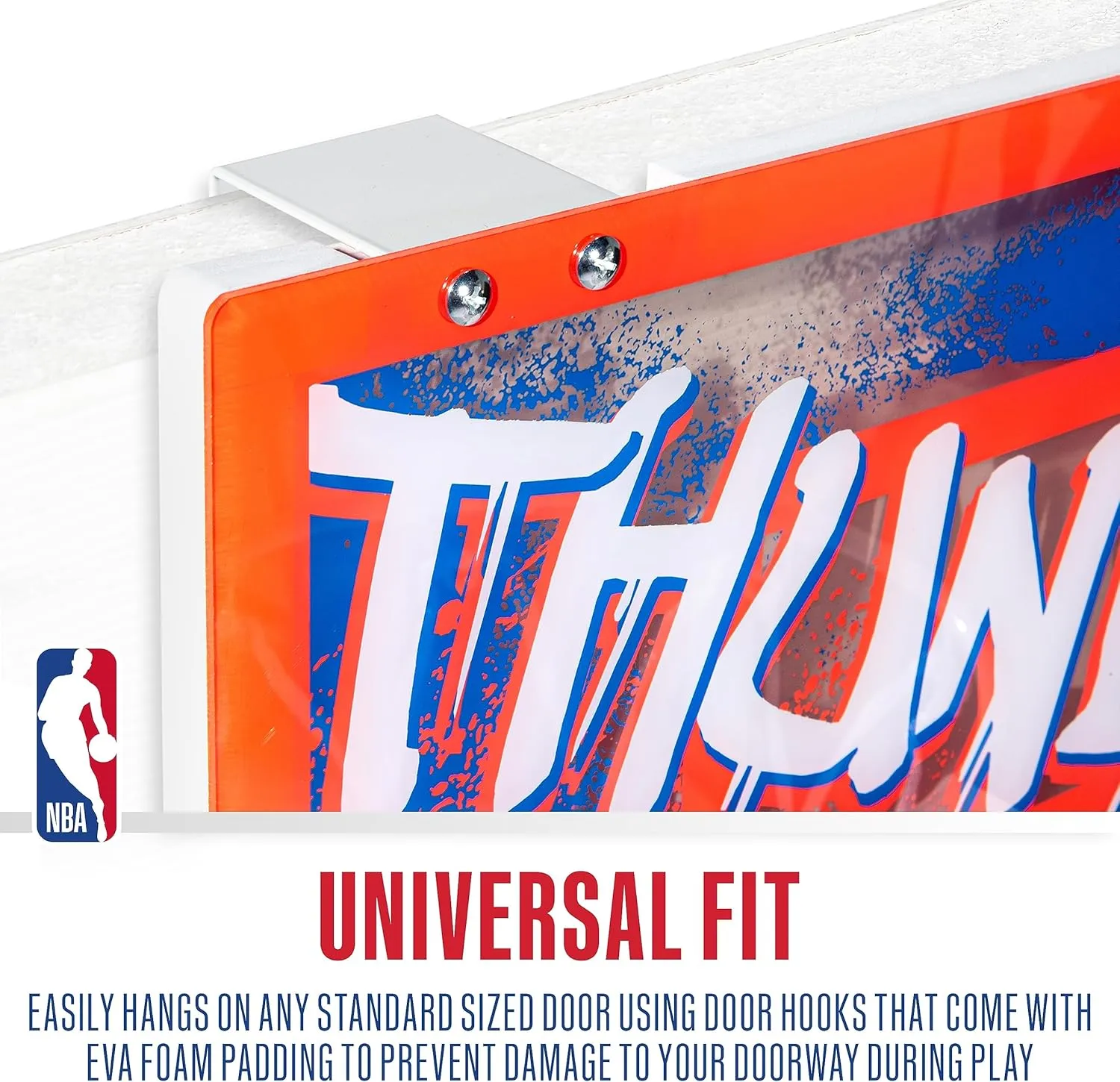 Franklin Sports NBA Team Over the Door Basketball Hoops - Kids Indoor Mini Basketball Hoop   Ball Set - NBA Fan Mini Hoops