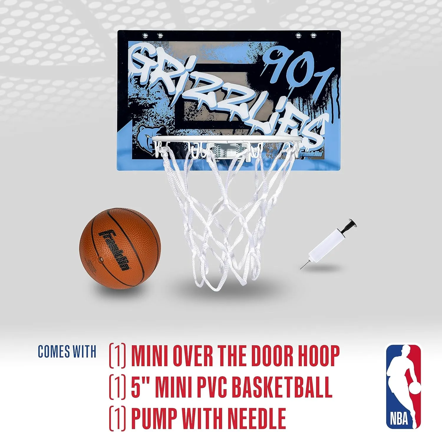 Franklin Sports NBA Team Over the Door Basketball Hoops - Kids Indoor Mini Basketball Hoop   Ball Set - NBA Fan Mini Hoops