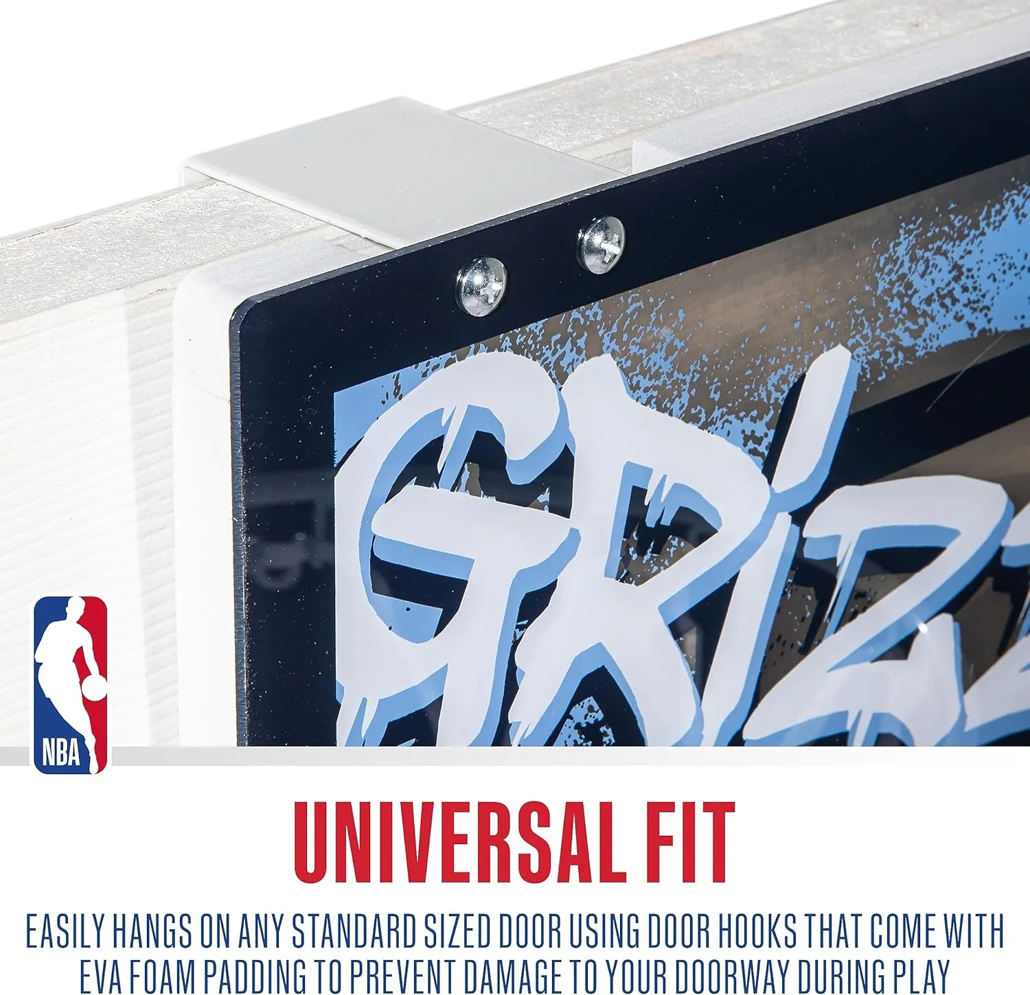 Franklin Sports NBA Team Over the Door Basketball Hoops - Kids Indoor Mini Basketball Hoop   Ball Set - NBA Fan Mini Hoops