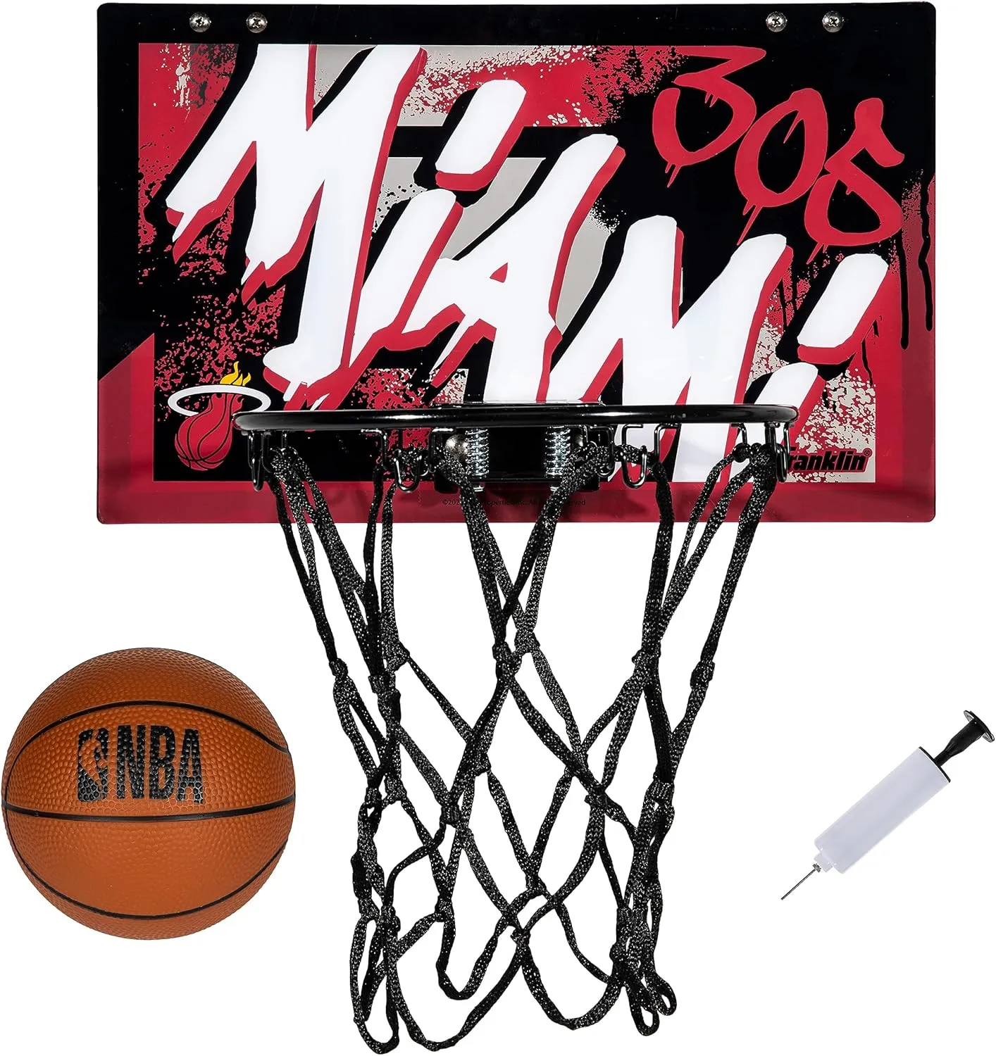 Franklin Sports NBA Team Over the Door Basketball Hoops - Kids Indoor Mini Basketball Hoop   Ball Set - NBA Fan Mini Hoops