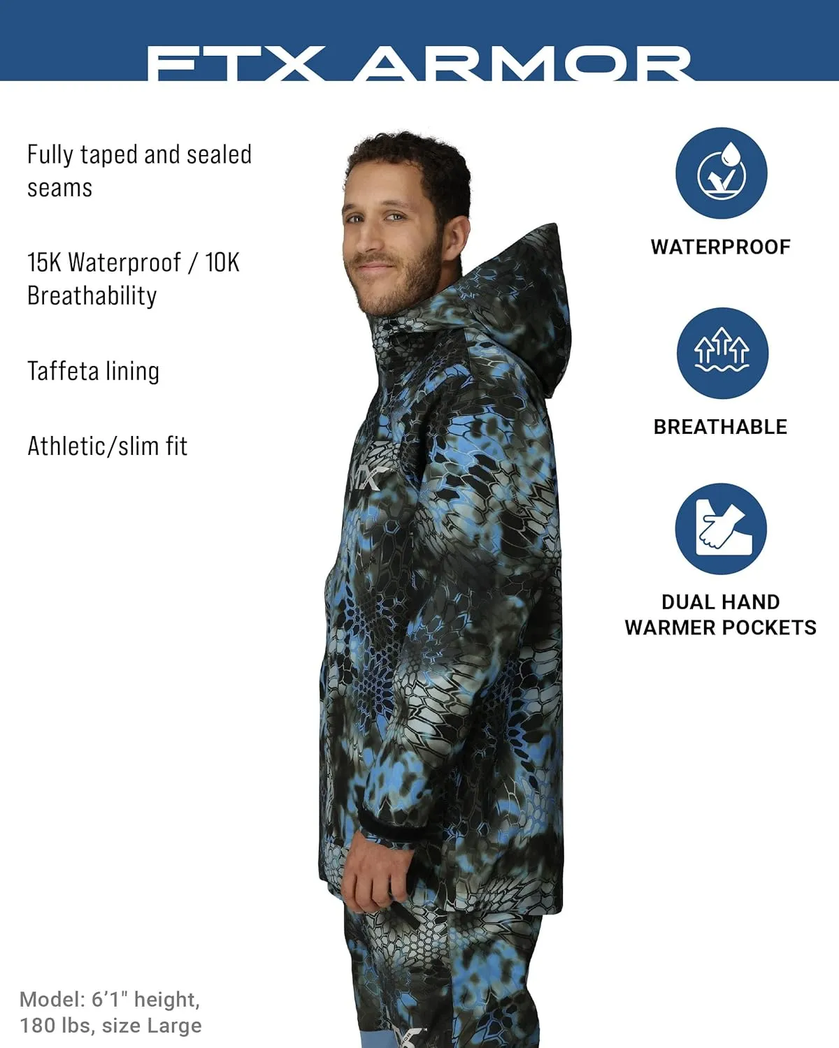 FROGG TOGGS Men's FTX Armor Premium Waterproof Rain, Fishing/Anglers Jacket