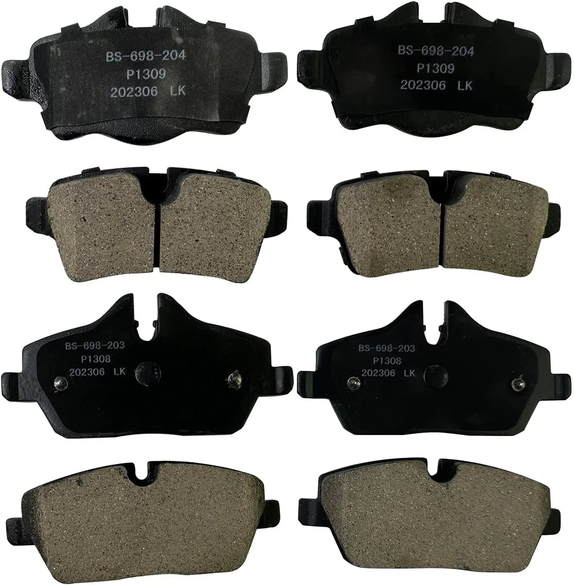 Front and Rear Ceramic Brake Pads for 2007-2015 Mini Cooper Disc Brake Kit Replacement P-1308, P-1309
