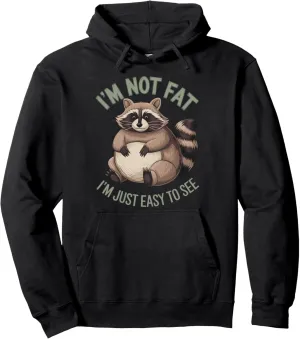 Funny Raccoon Chubby Animal Humor Cozy Lazy Pullover Hoodie