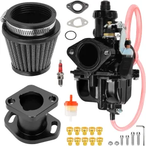 FVRITO VM22 26mm Carburetor Jet Kit for Predator 212cc 196cc Coleman CT200U CT200U-EX BT200X Mini Bike KT196 Go Kart Baja Warrior GX200 Clone Engine with Air Filter Intake Manifold Performance Parts