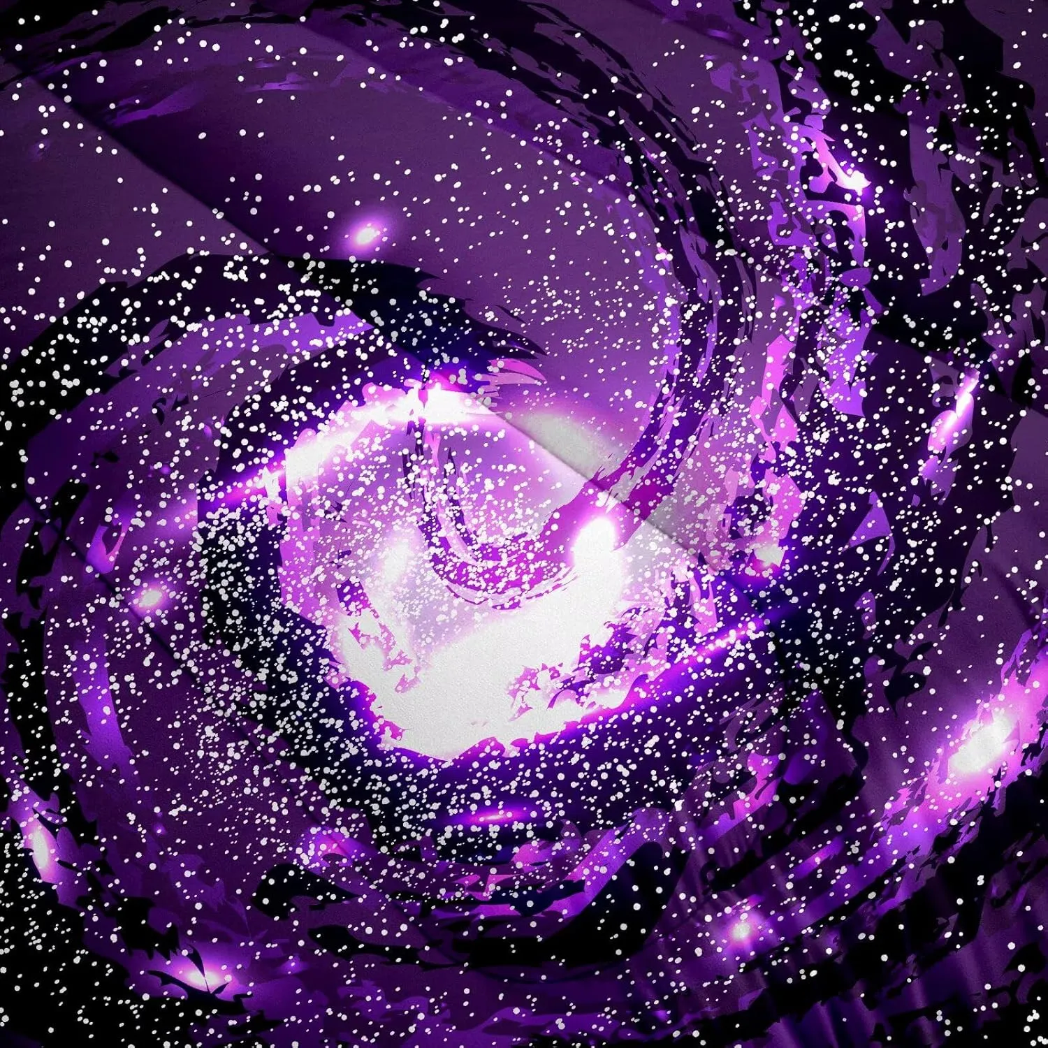 Galaxy Comforter Set Universe Outer Space Purple Starry Sky Night Pattern Bedding Set for Girls Boys Kids Queen Size Microfiber Purple Comforter Set Bed in a Bag