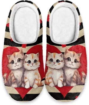 GIFTPUZZ Warm Slippers Couple Family Fall Winter Shoes for Home Hostel Non Slip Soft Sole Women Men Footwear