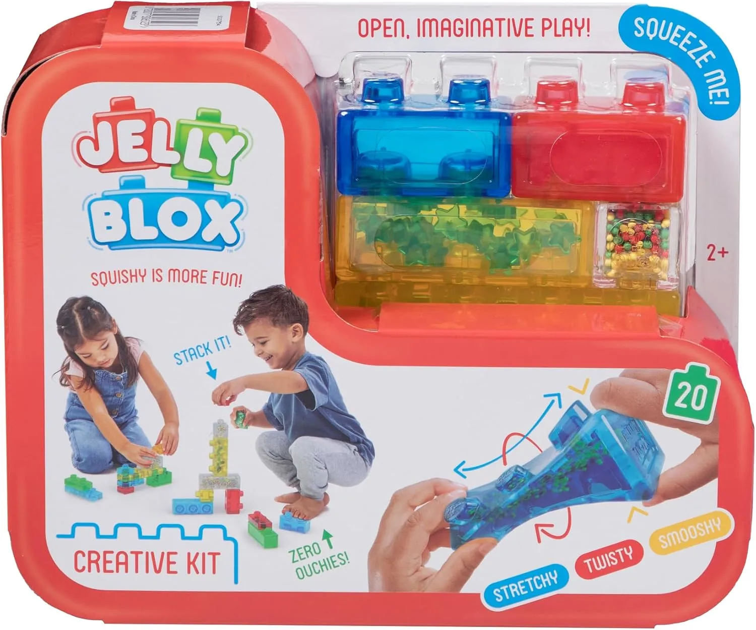 Goliath Jelly Blox Creative Kit | Includes 20 Blocks | Toddler & Preschool Building Blocks Kids Can Squeeze, Stretch, Squish | Safety Tested & Ouch-Free | Tactile, Sensory Play Toy for Ages 2 
