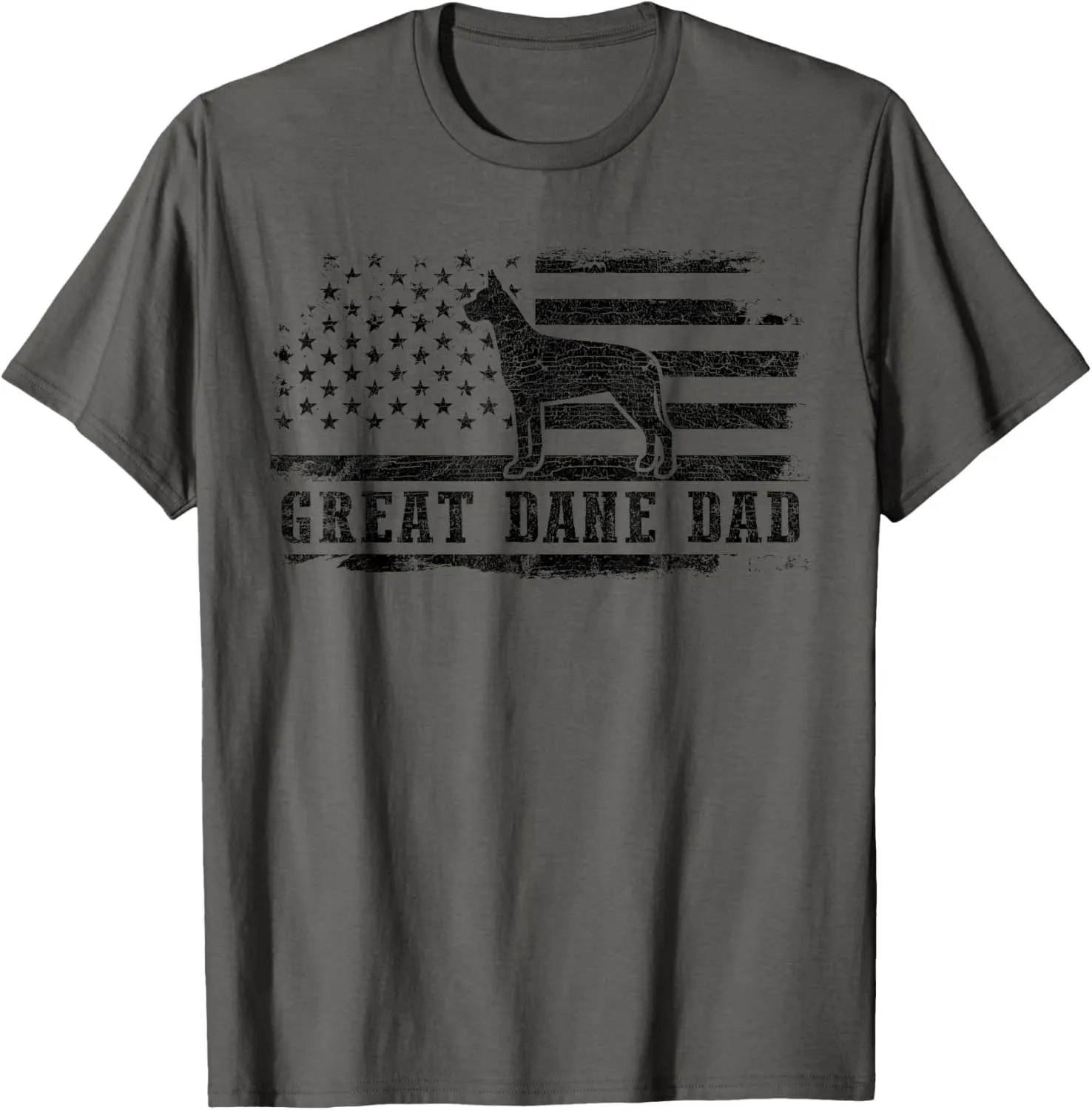 Great Dane Dad Distressed American Flag Patriotic Dog T-Shirt