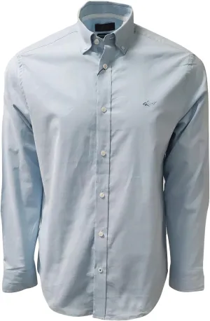 Greg Norman Men's Performance Stretch Buttondown Shirt (US, Alpha, Medium, Regular, Regular, Blue Shore (BSHO))