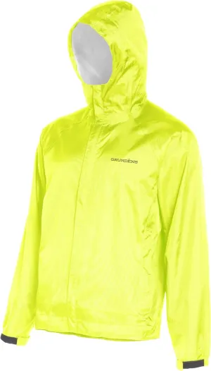 Grundéns Men’s Weather Watch Sport Fishing Jacket - Waterproof, Heavy Duty Rain Gear, Breathable, Packable Raincoat With Hood, Hi-Vis Yellow, 3X-Large