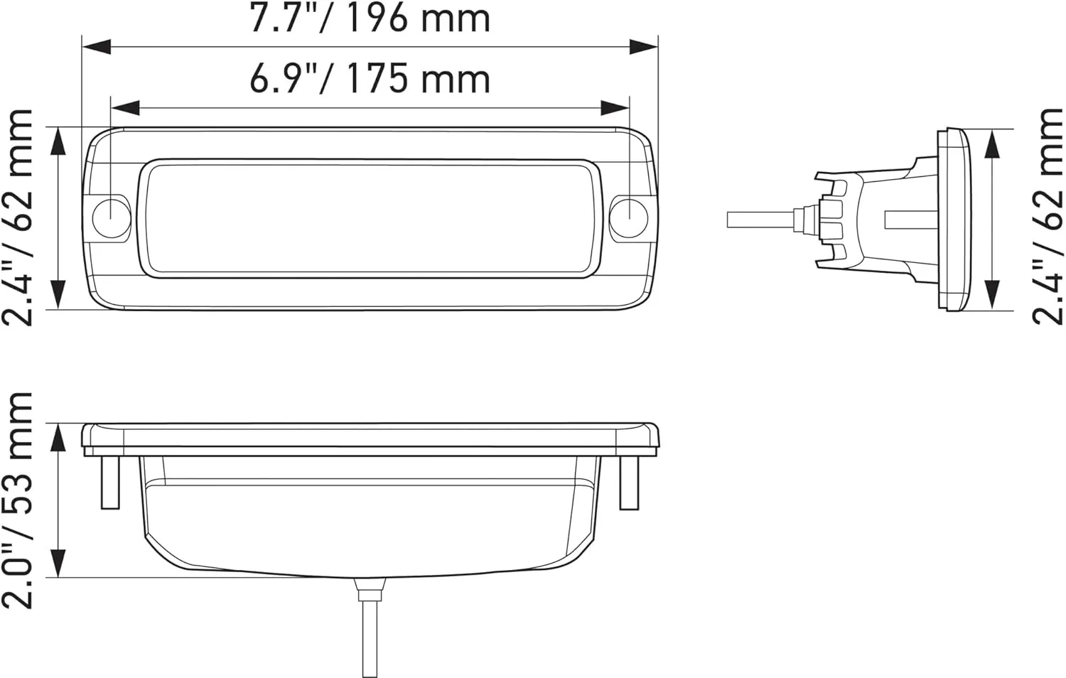 Hella Black Magic LED Series 6.2 Inch Mini Lightbar Flush Mount - LED Flood Light- Performance High Beam Off-Road Light for Pickup Trucks, ATV, SUV, 4x4, Jeep, Tractors / 358176221