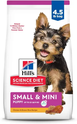 Hill's Science Diet Small & Mini Chicken Meal & Brown Rice Recipe Dry Dog Food 4.5 lbs.