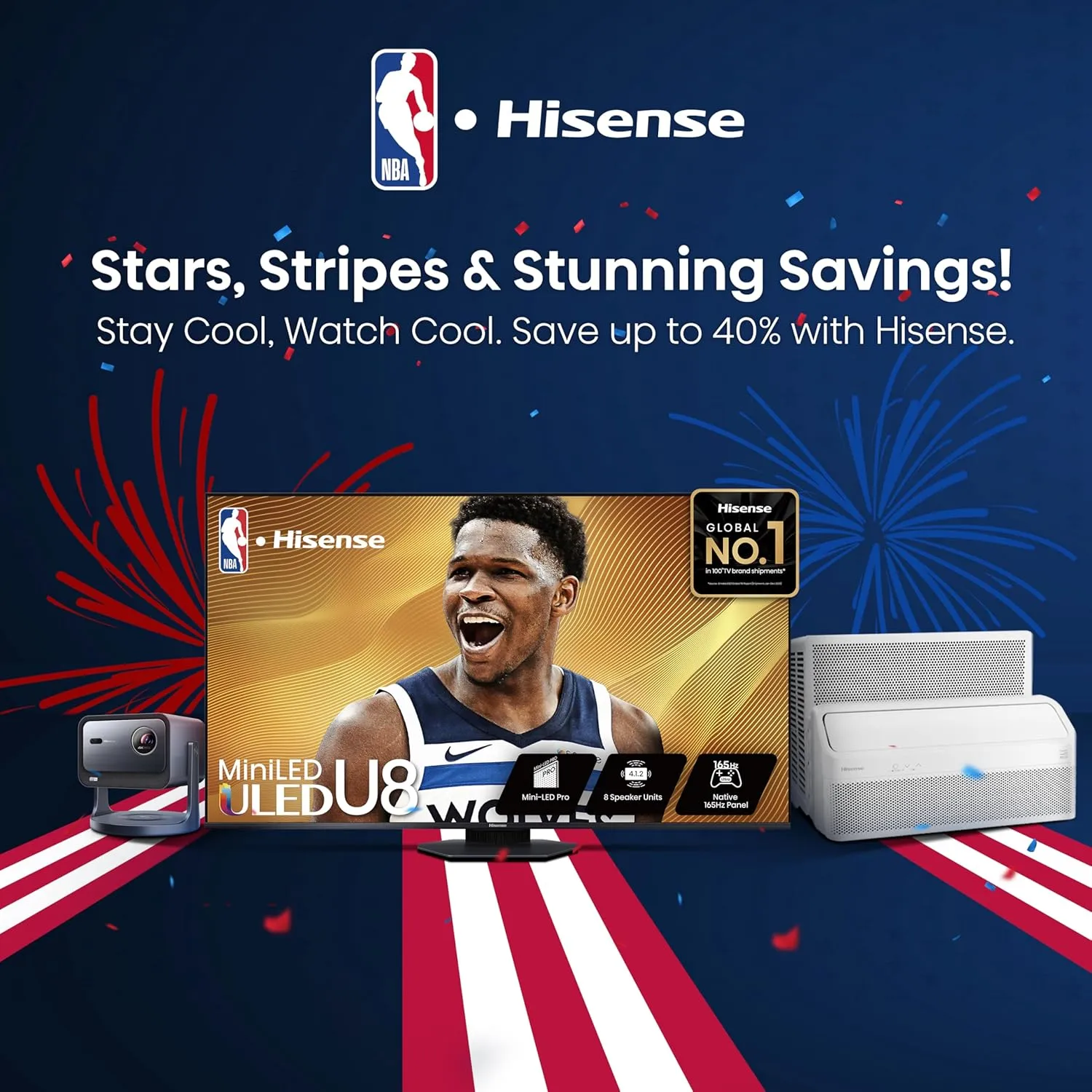 Hisense 75" Class U6 Series Mini-LED 4K UHD Smart Fire TV (75U65QF, 2025 Model) - QLED, Native 144Hz, HDR10 , Dolby Vision IQ, Dolby Atmos, Game Mode Pro, ALLM, Alexa Built in, Black