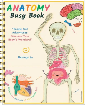 Human Body Anatomy Busy Book for Kids,nteractive Anatomy Binder Sensory Educational Busy Book,Montessori Busy Book Human Body Model Preschool Learning Activities Book for Kids