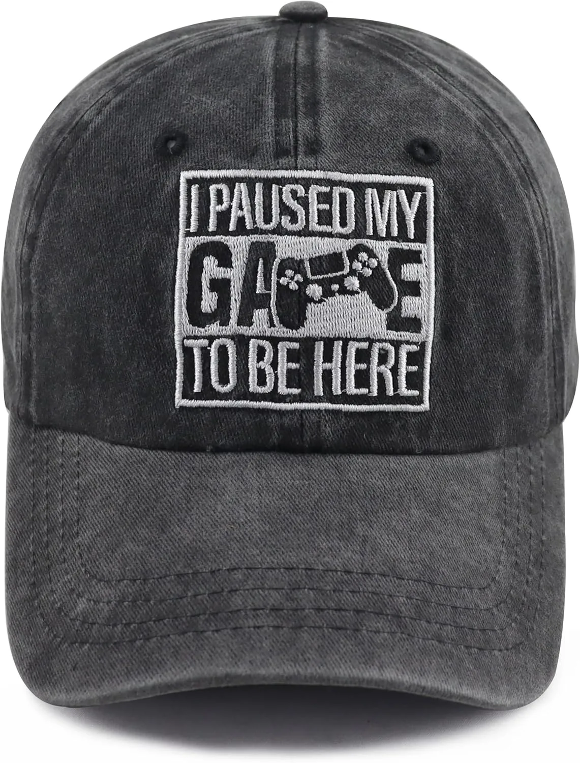 I Paused My Game to Be Here Hat for Men Women, Funny Adjustable Cotton Embroidered Gamer Baseball Cap