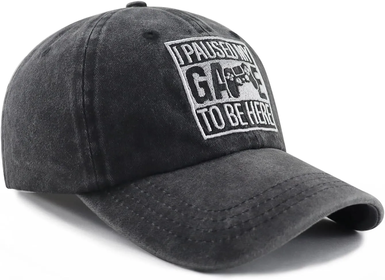 I Paused My Game to Be Here Hat for Men Women, Funny Adjustable Cotton Embroidered Gamer Baseball Cap