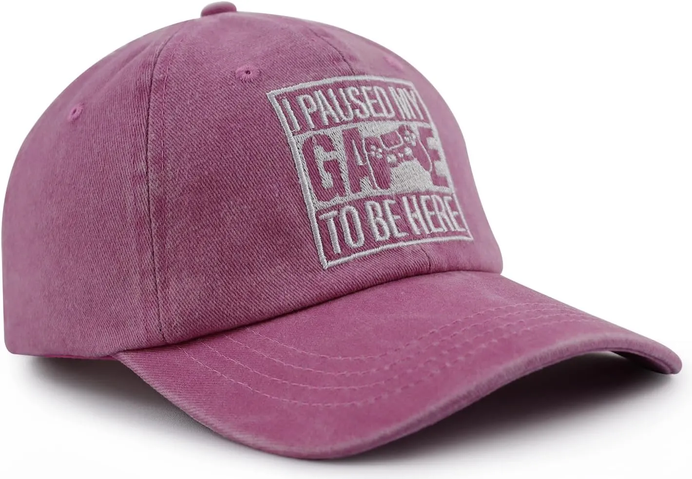 I Paused My Game to Be Here Hat for Men Women, Funny Adjustable Cotton Embroidered Gamer Baseball Cap