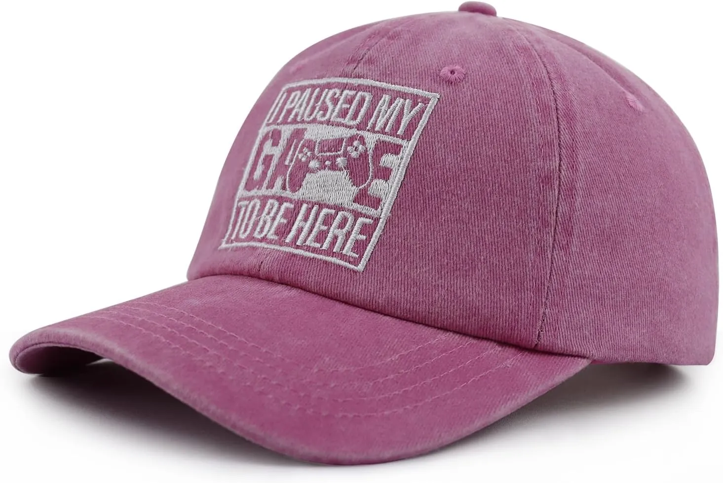 I Paused My Game to Be Here Hat for Men Women, Funny Adjustable Cotton Embroidered Gamer Baseball Cap